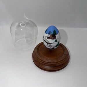Handpainted Ukrainian Pysanky Egg Featuring a Holiday / Winter Scene
